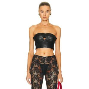 RTA Rangi Leather Bustier Corset Top Black Womens Size 4